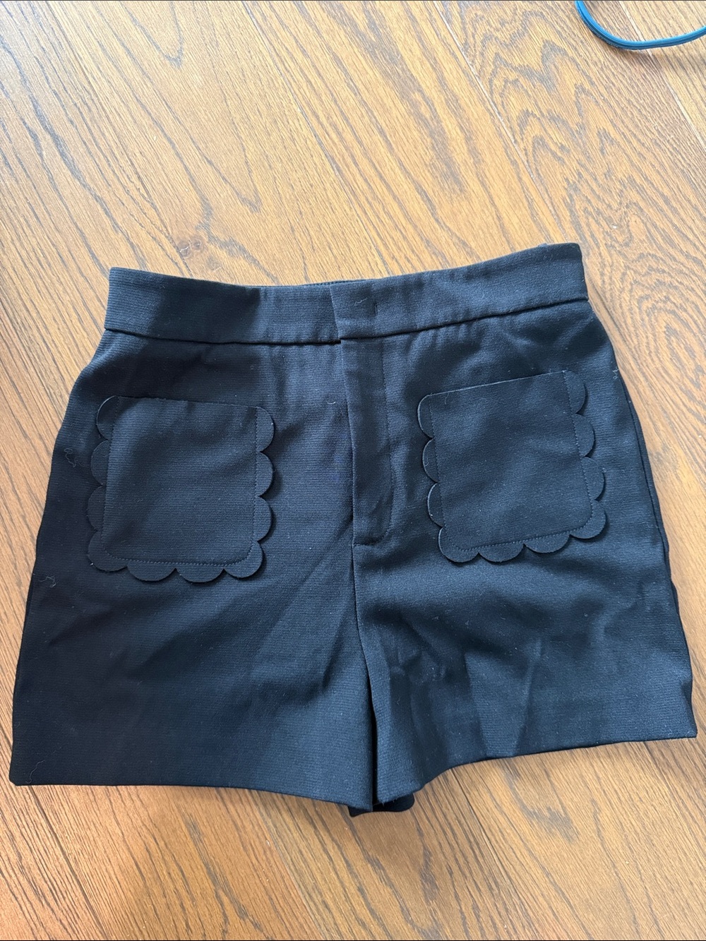 Red Valentino Black Women's Scallop Pocket Shorts